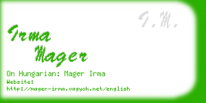 irma mager business card